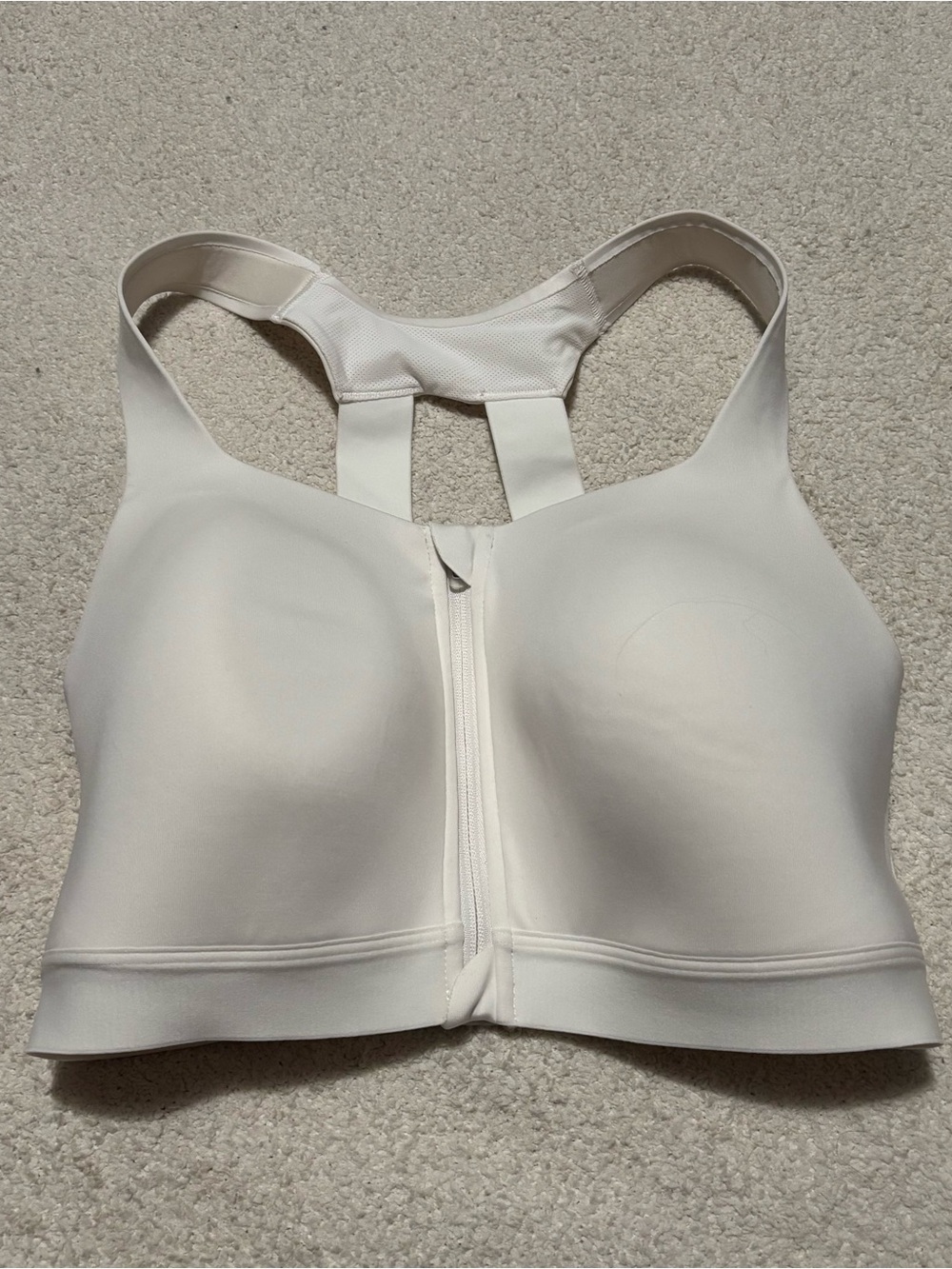 all in motion Front-Zip High Support Sports Bra in Ivory